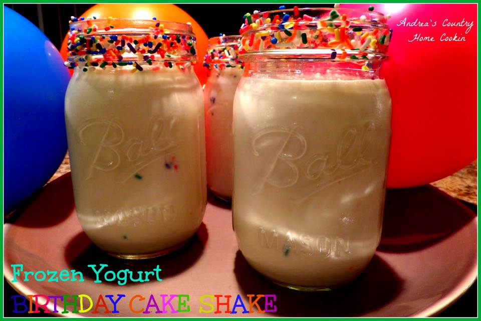 Frozen Yogurt Birthday Cake Shake