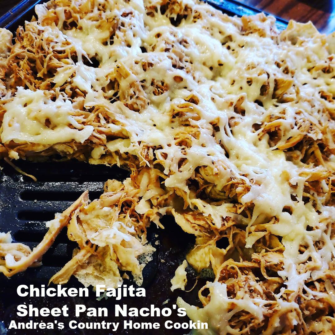 Sheet Pan Chicken Fajita Layered Nachos