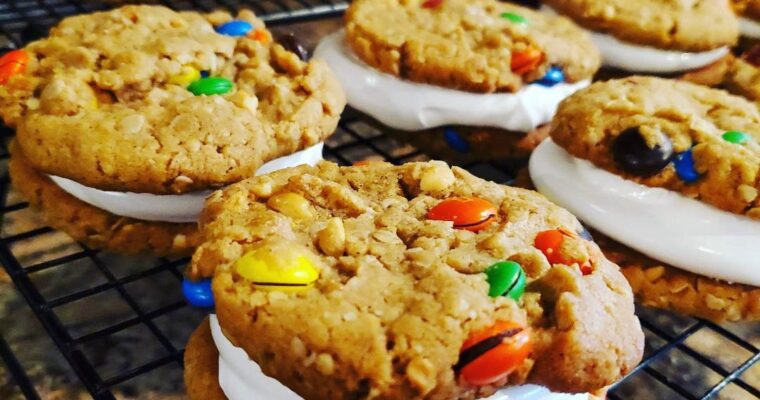 Oatmeal Monster Fluff Stuffed Cookie