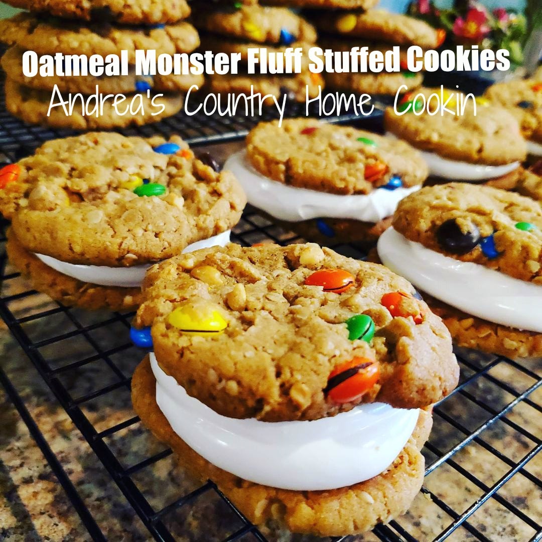 Oatmeal Monster Fluff Stuffed Cookie
