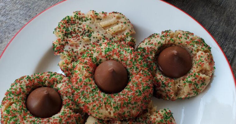 Christmas Peanut Butter Blossoms